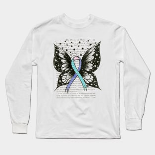 Thyroid Cancer Ribbon w/ wings- color design Long Sleeve T-Shirt